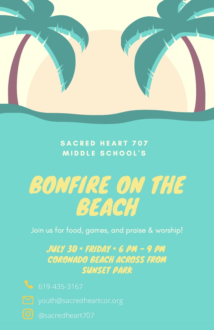 Middle School Bonfire on the Beach